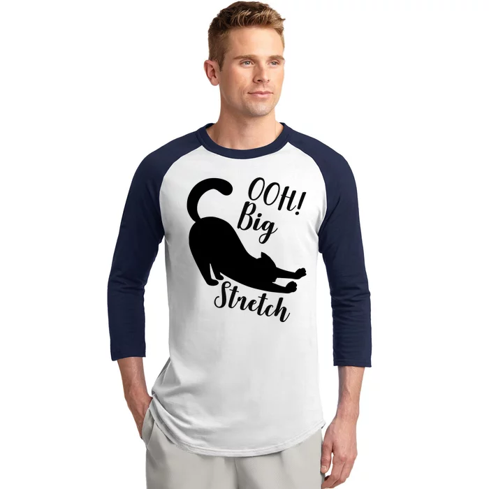 Big Stretch Funny Cat Lover Baseball Sleeve Shirt