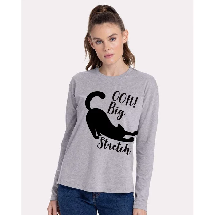 Big Stretch Funny Cat Lover Womens Cotton Relaxed Long Sleeve T-Shirt