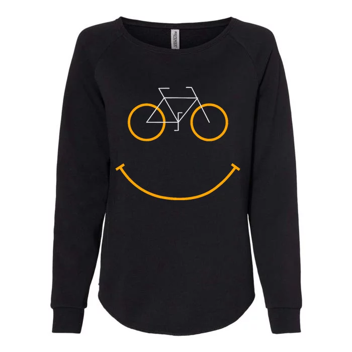 Bike Smiling Face, Funny MTB Cycling Womens California Wash Sweatshirt