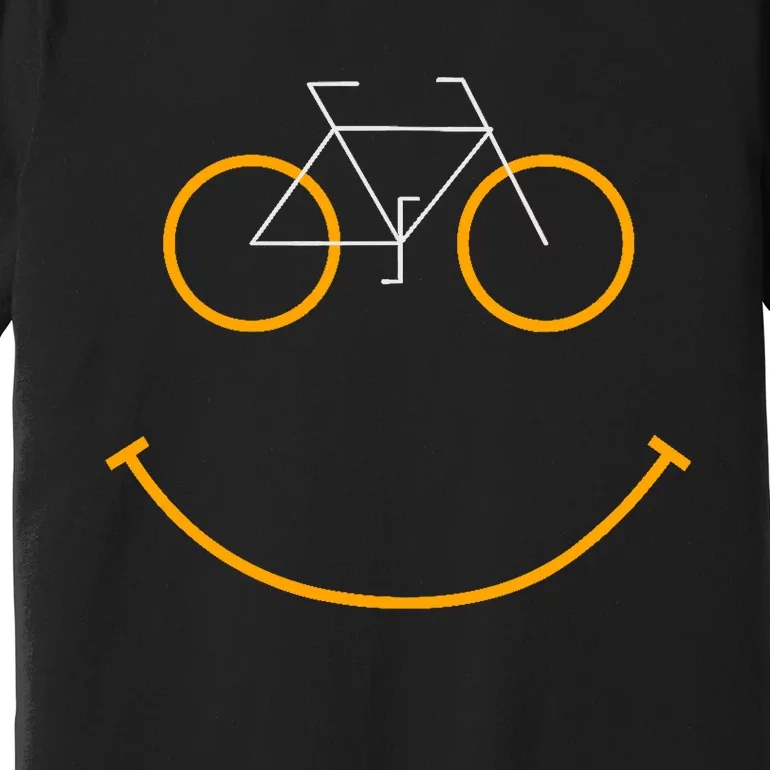 Bike Smiling Face, Funny MTB Cycling Premium T-Shirt