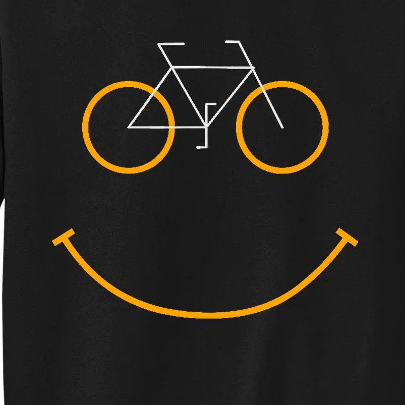 Bike Smiling Face, Funny MTB Cycling Tall Sweatshirt