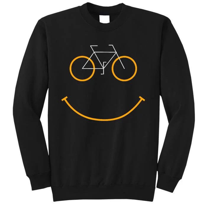 Bike Smiling Face, Funny MTB Cycling Tall Sweatshirt