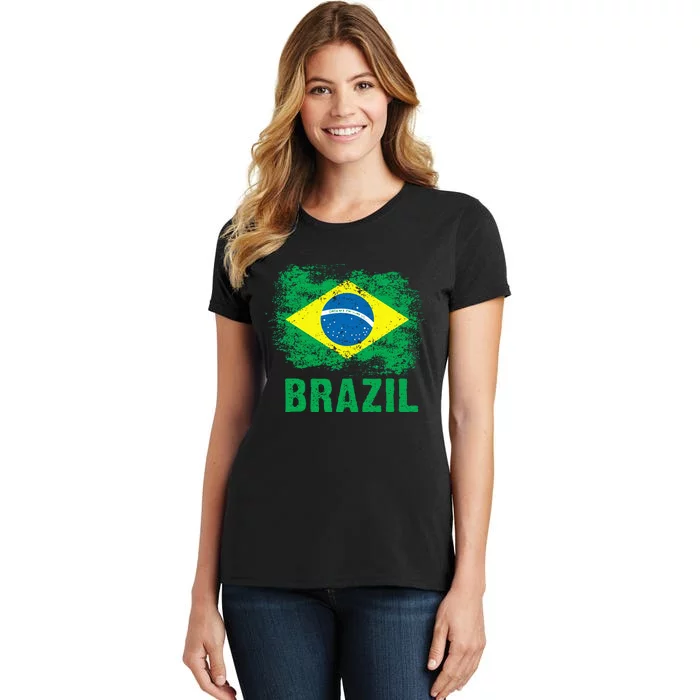 Brazil Soccer Football Brazilian Flag Women's T-Shirt