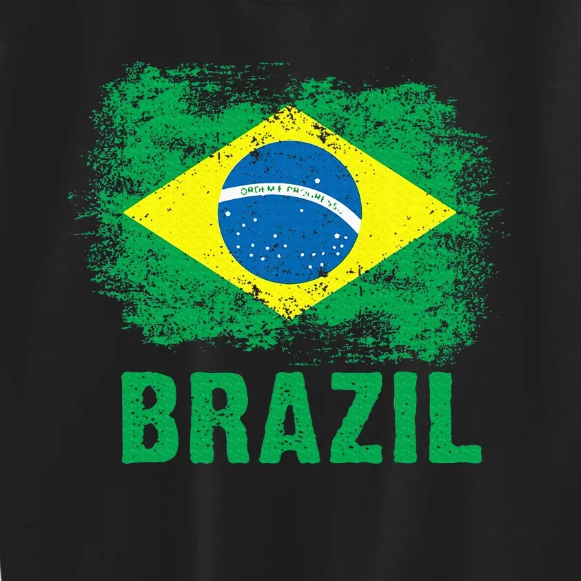 Brazil Soccer Football Brazilian Flag Kids Sweatshirt