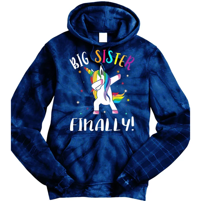 Big Sister Finally Unicorn Unicorn New Big Sister Tie Dye Hoodie