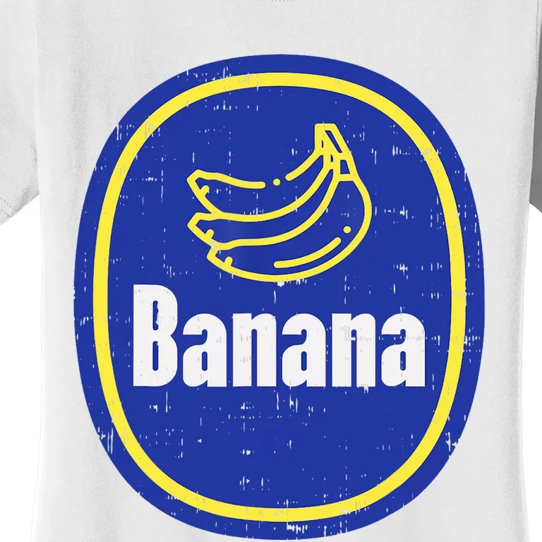 Banana Sticker Funny Fruit Lazy DIY Easy Halloween Costume Women's T-Shirt