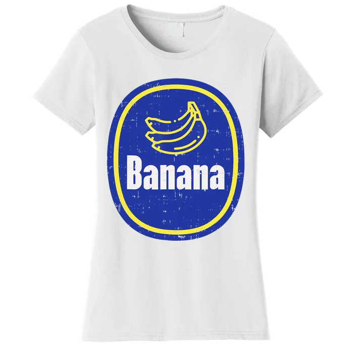 Banana Sticker Funny Fruit Lazy DIY Easy Halloween Costume Women's T-Shirt