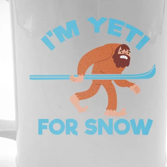 Bigfoot Skiing Funny Im Yeti For Snow Gift Front & Back Beer Stein