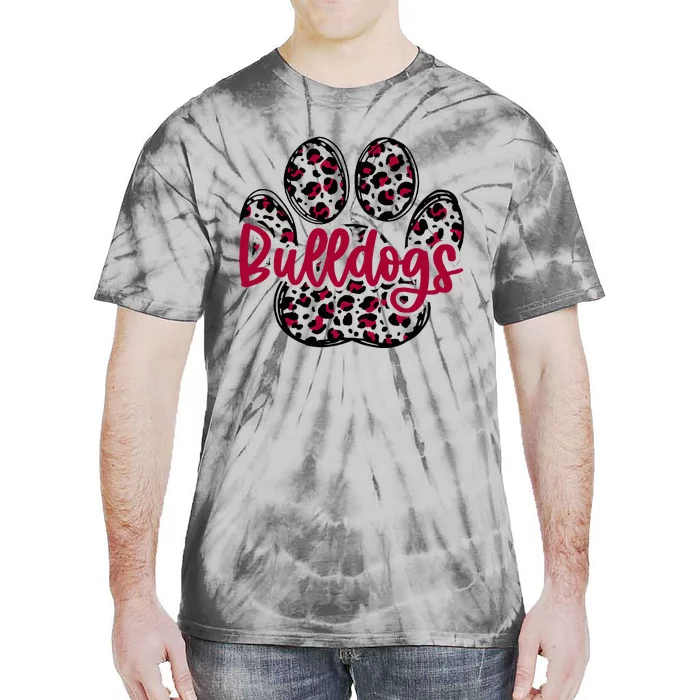 Bulldog School Football Team Mascot Spirit Game Day Tie-Dye T-Shirt