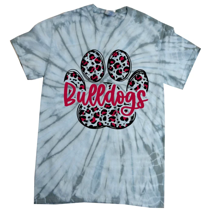 Bulldog School Football Team Mascot Spirit Game Day Tie-Dye T-Shirt