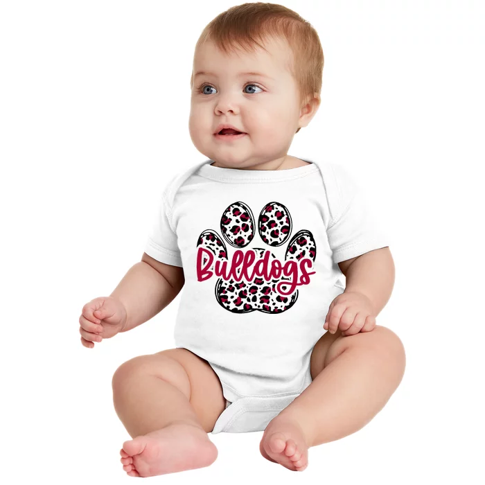 Bulldog School Football Team Mascot Spirit Game Day Baby Bodysuit