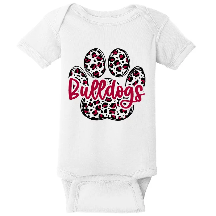 Bulldog School Football Team Mascot Spirit Game Day Baby Bodysuit