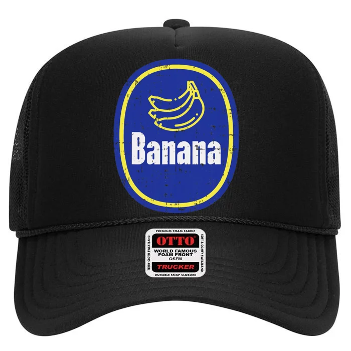 Banana Sticker Funny Fruit Lazy Diy Easy Halloween Costume High Crown Mesh Trucker Hat