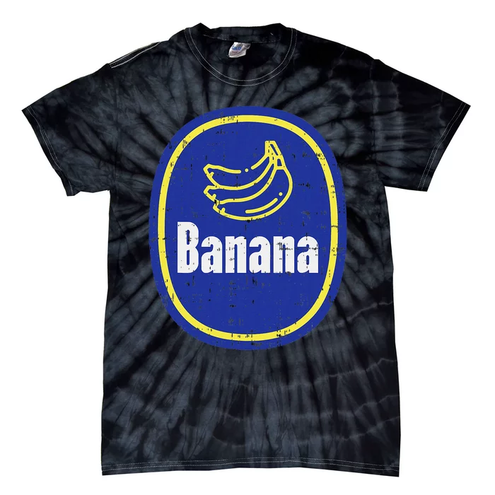 Banana Sticker Funny Fruit Lazy Diy Easy Halloween Costume Tie-Dye T-Shirt