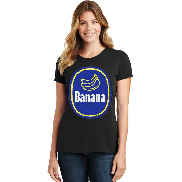 Banana Sticker Funny Fruit Lazy Diy Easy Halloween Costume Women's T-Shirt