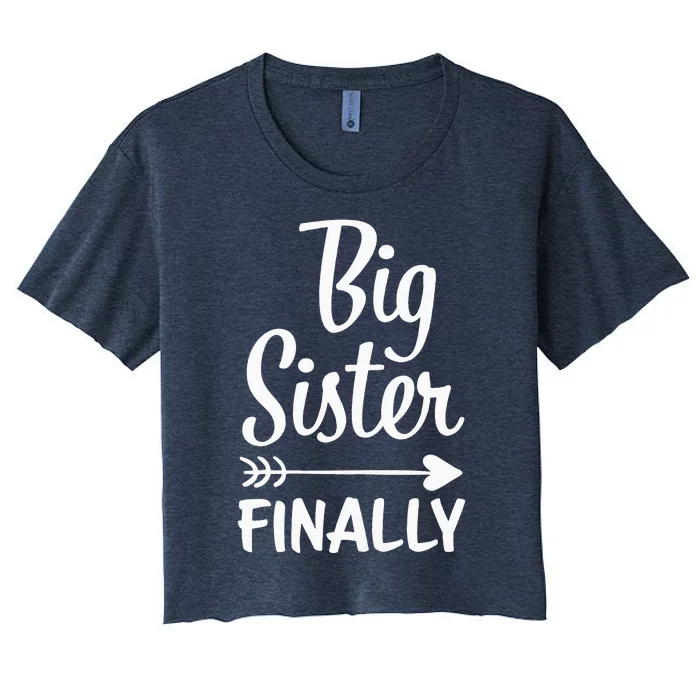 Big Sister Finally Kids Big Sister Women's Crop Top Tee