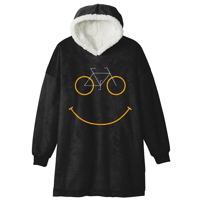 Bike Smiling Face Funny MTB Cycling Hooded Wearable Blanket