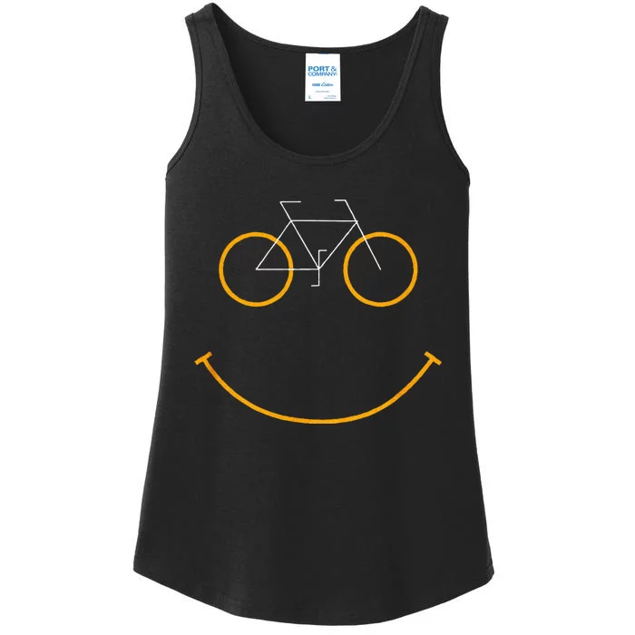 Bike Smiling Face Funny MTB Cycling Ladies Essential Tank