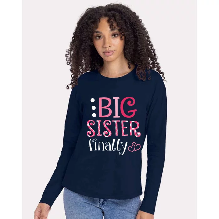 Big Sister Finally Pregnancy Announcement Womens Cotton Relaxed Long Sleeve T-Shirt