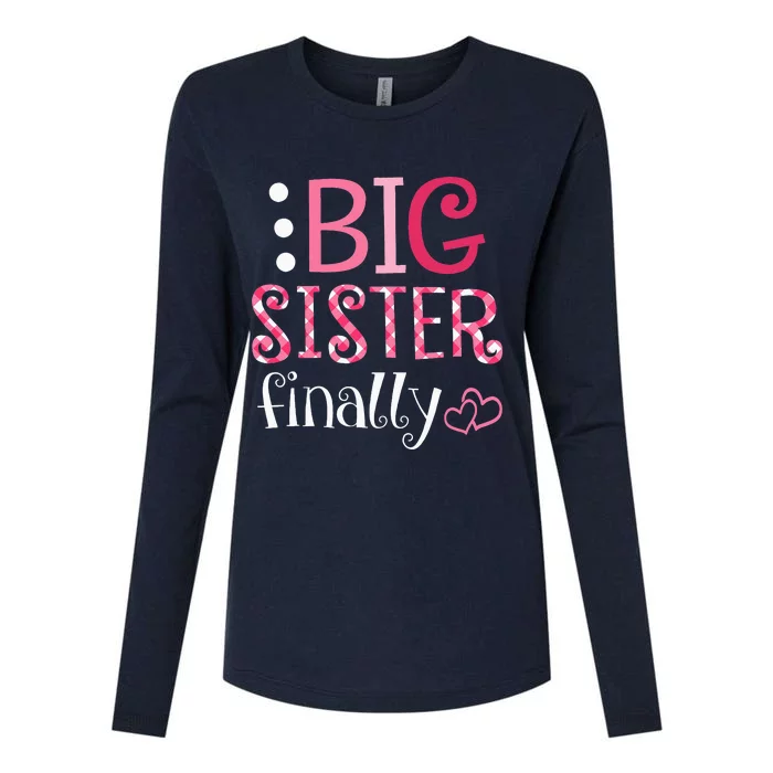 Big Sister Finally Pregnancy Announcement Womens Cotton Relaxed Long Sleeve T-Shirt