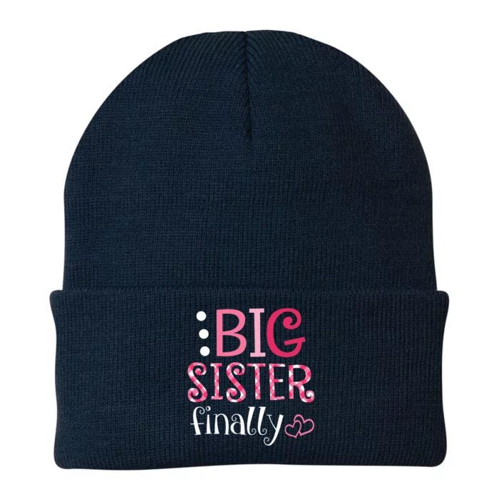 Big Sister Finally Pregnancy Announcement Knit Cap Winter Beanie