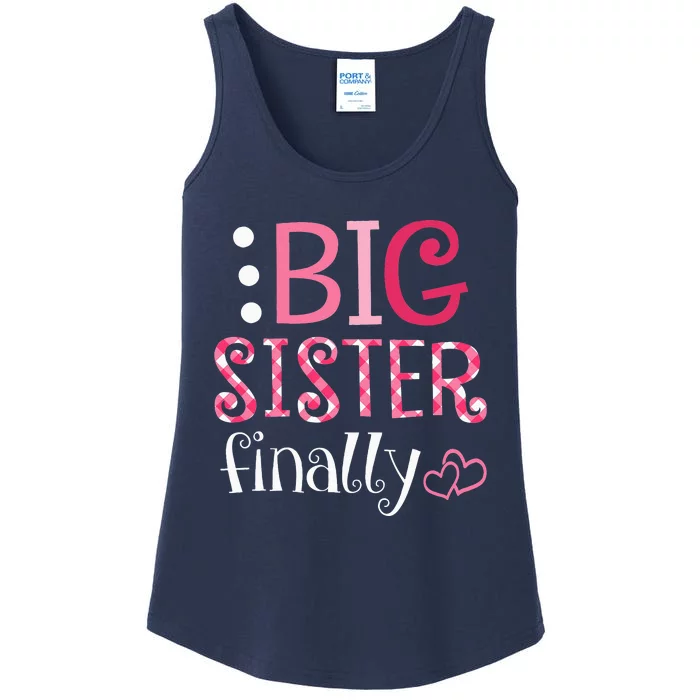 Big Sister Finally Pregnancy Announcement Ladies Essential Tank