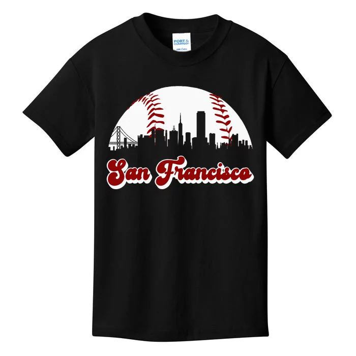 Baseball San Francisco Vintage Giant Ball National Pastime Kids T-Shirt