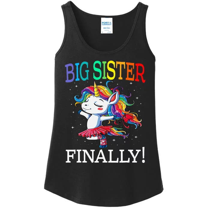 Big Sister Finally Unicorn Ladies Essential Tank