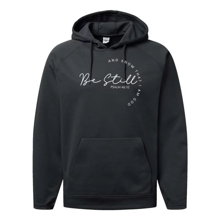 Be Still Faith Religious Jesus Christian Men Women Gifts Performance Fleece Hoodie