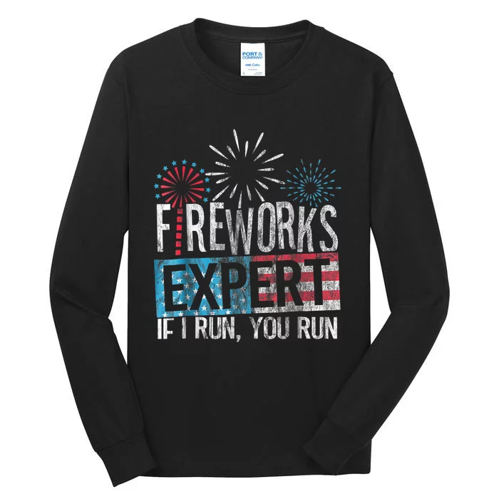 Boom Squad Fireworks Director 4th Of July Gift Tall Long Sleeve T-Shirt