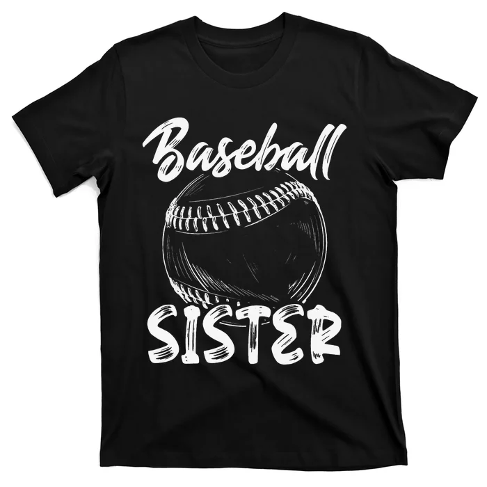 Baseball Sister For  Family Matching Players Team T-Shirt