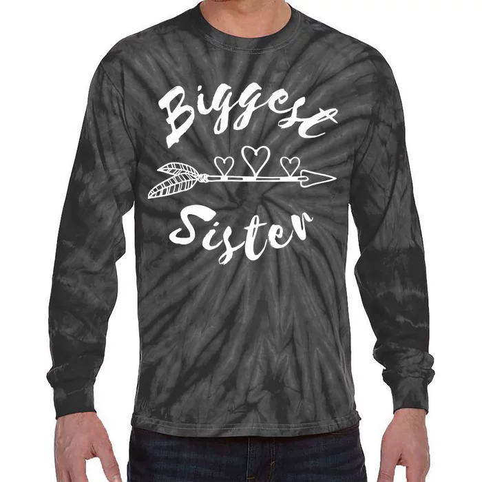 Biggest Sister Family Gift Tie-Dye Long Sleeve Shirt