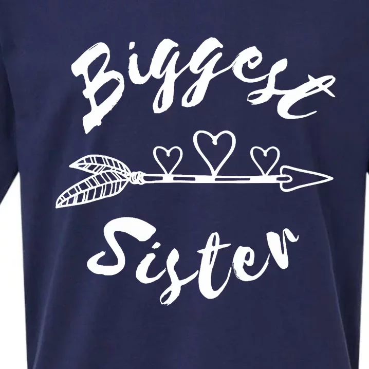 Biggest Sister Family Gift Sueded Cloud Jersey T-Shirt