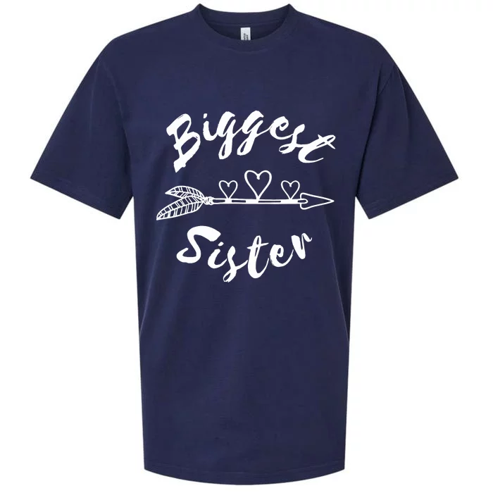 Biggest Sister Family Gift Sueded Cloud Jersey T-Shirt