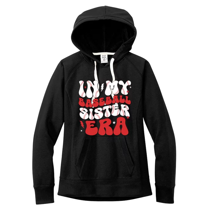 Baseball Sister Funny For Mothers Day Women's Fleece Hoodie