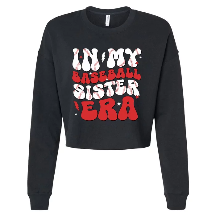 Baseball Sister Funny For Mothers Day Cropped Pullover Crew