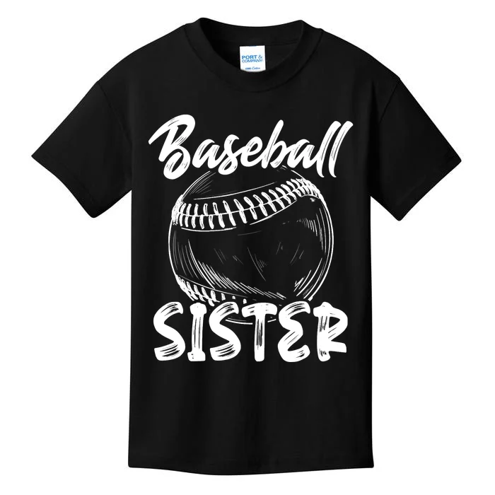 Baseball Sister For Wo Family Matching Players Team Kids T-Shirt