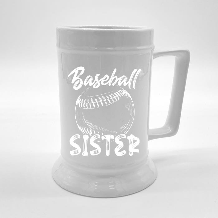 Baseball Sister For Wo Family Matching Players Team Front & Back Beer Stein