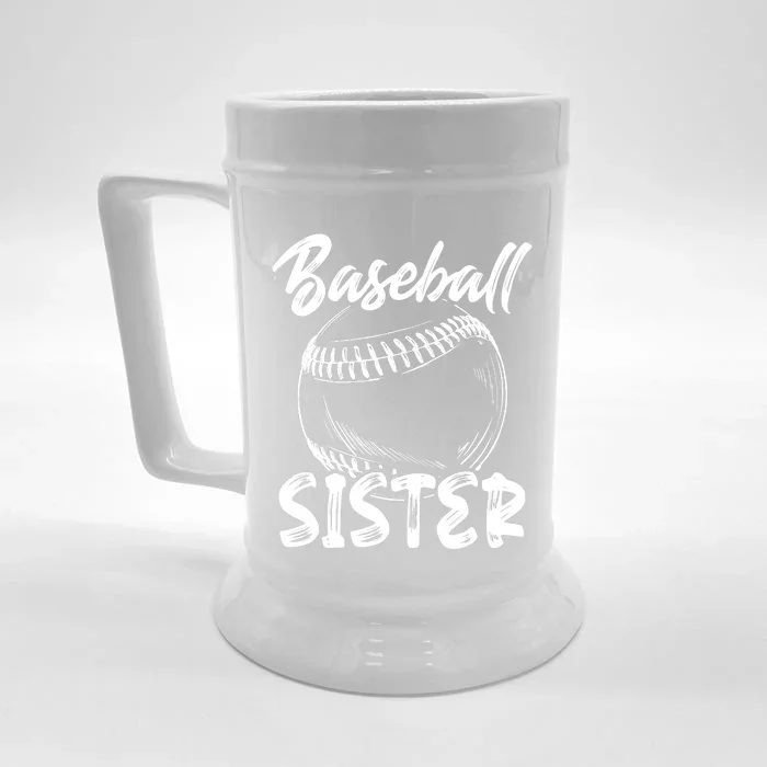 Baseball Sister For Wo Family Matching Players Team Front & Back Beer Stein