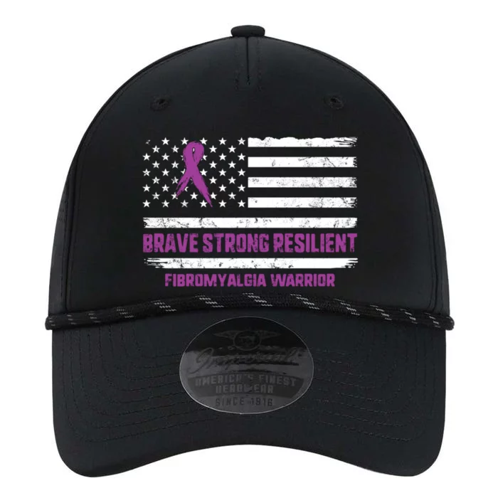 Brave Strong Fibromyalgia Warrior Awareness Usa Flag Chronic Gift Performance The Dyno Cap