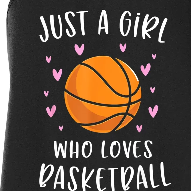 Basketball Shirt For Girls Just A Girl Who Loves Basketball Women's Racerback Tank