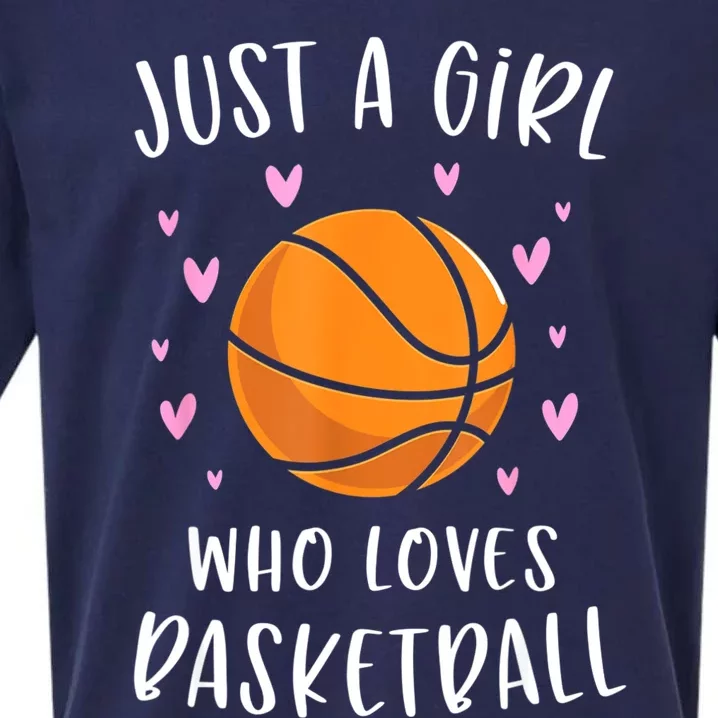 Basketball Shirt For Girls Just A Girl Who Loves Basketball Sueded Cloud Jersey T-Shirt