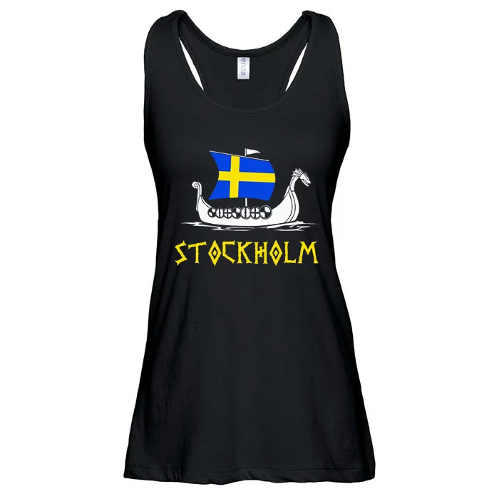 Boat Swedish Flag Sweden Viking Ship Stockholm Ladies Essential Flowy Tank