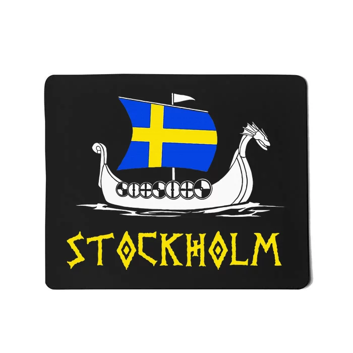 Boat Swedish Flag Sweden Viking Ship Stockholm Mousepad