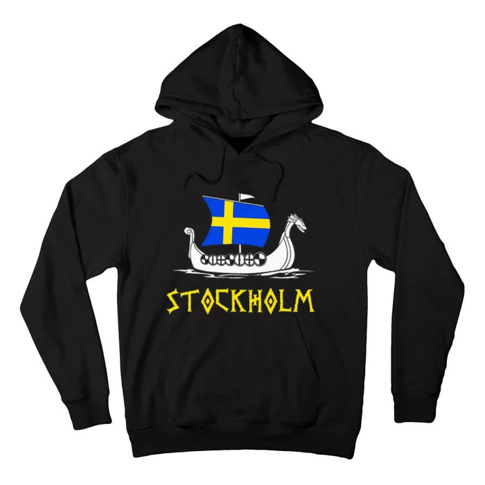 Boat Swedish Flag Sweden Viking Ship Stockholm Tall Hoodie