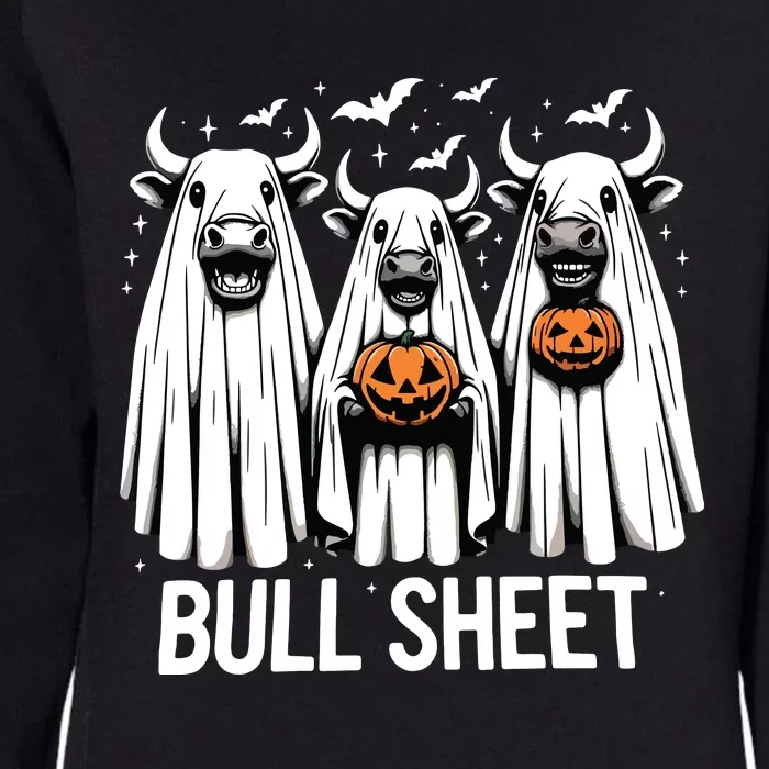 Bull Sheet Funny Ghost Cow Halloween Womens California Wash Sweatshirt