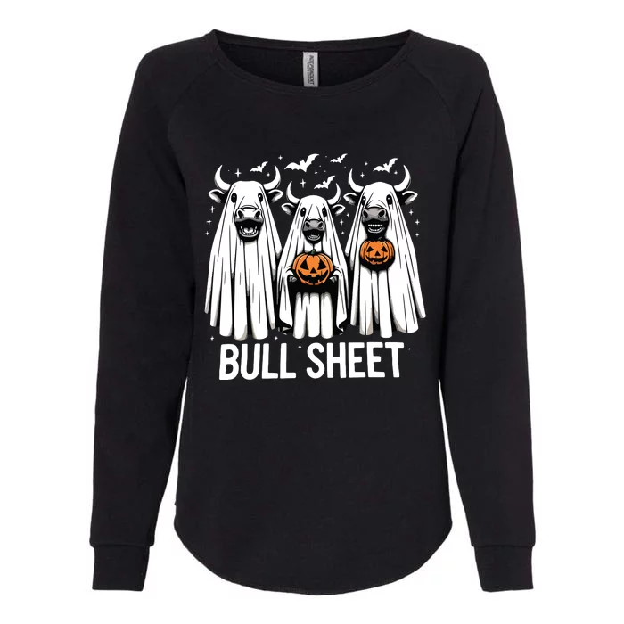 Bull Sheet Funny Ghost Cow Halloween Womens California Wash Sweatshirt