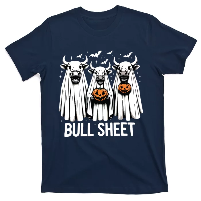 Bull Sheet Funny Ghost Cow Halloween T-Shirt