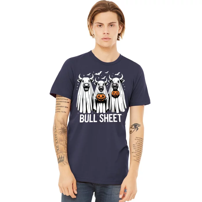 Bull Sheet Funny Ghost Cow Halloween Premium T-Shirt