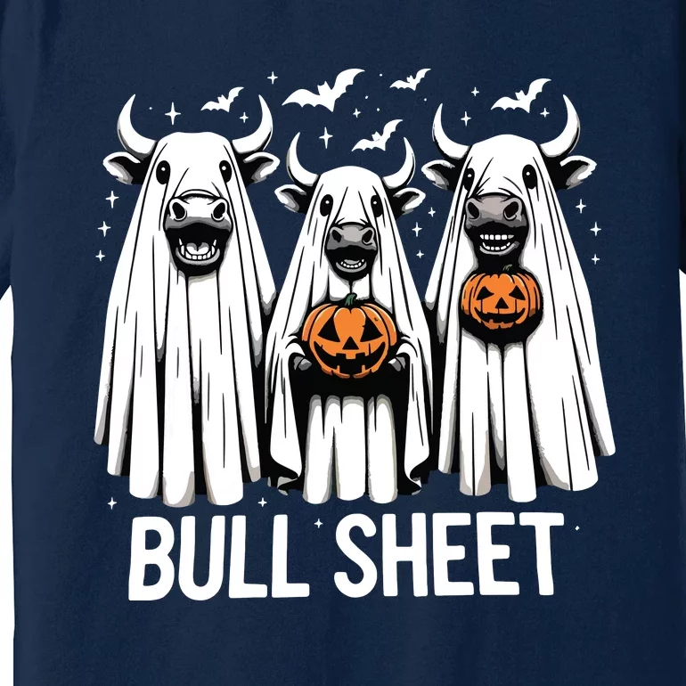 Bull Sheet Funny Ghost Cow Halloween Premium T-Shirt